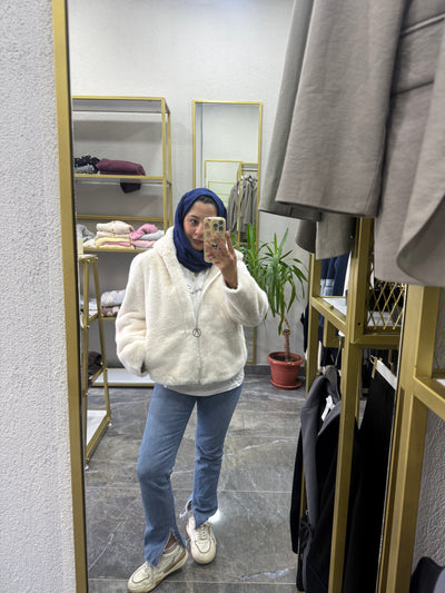 Gri/Beyaz Pofuduk Kürk